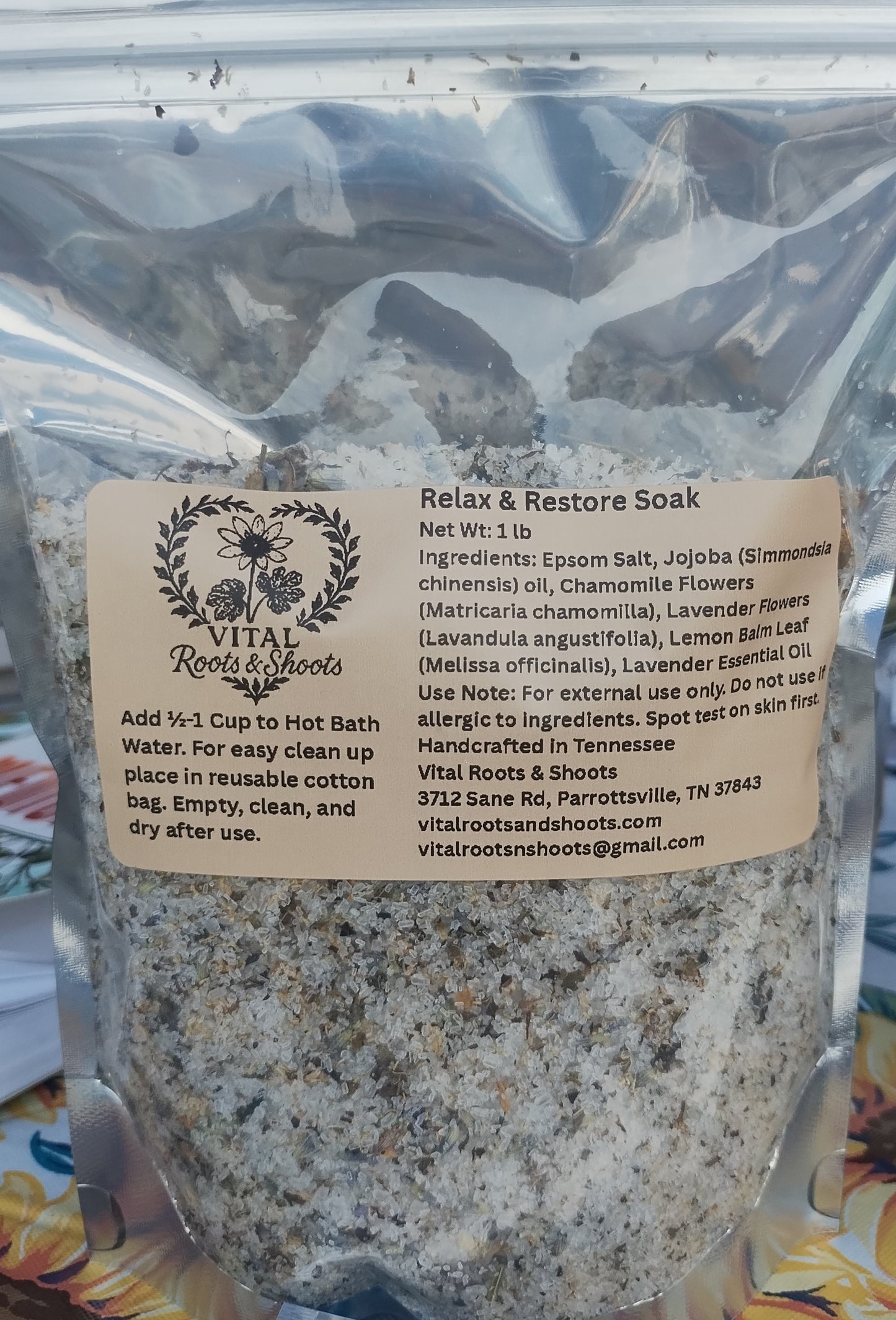 Relax & Restore Epsom Salt Bath Soak with Organic Jojoba Oil, Essential Oil, and Organic Botanicals