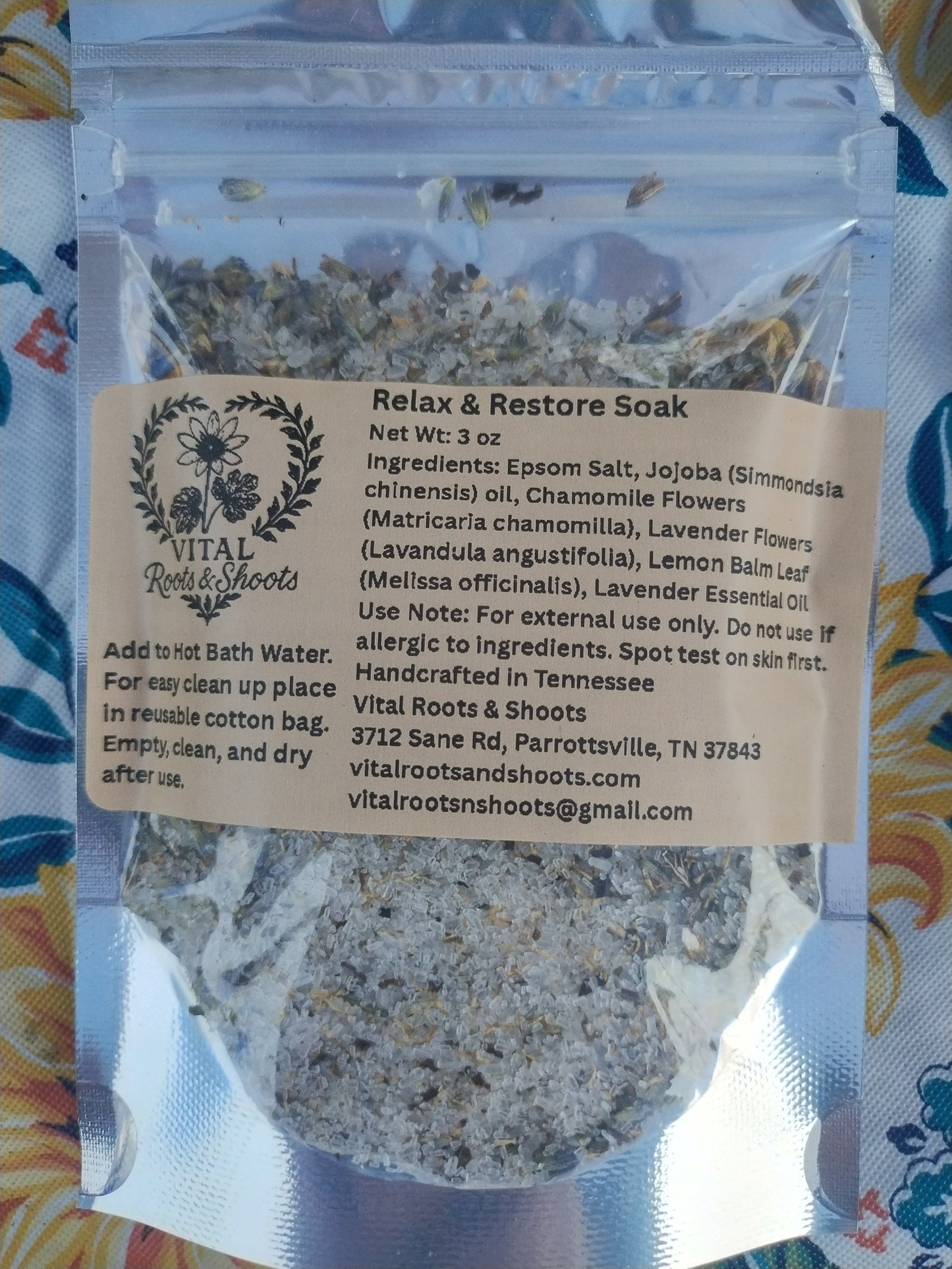 Relax & Restore Epsom Salt Bath Soak with Organic Jojoba Oil, Essential Oil, and Organic Botanicals