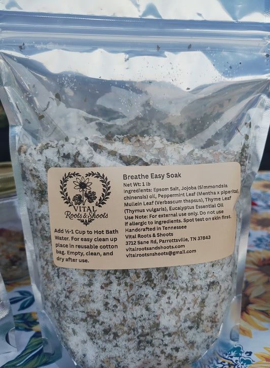 Breathe Easy Epsom Salt Bath Soak with Essential Oils and Organic Botanicals